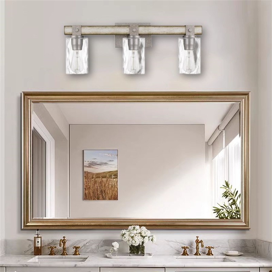 Industrial Wash Wood Cylindrical Glass Wall Lamp S111