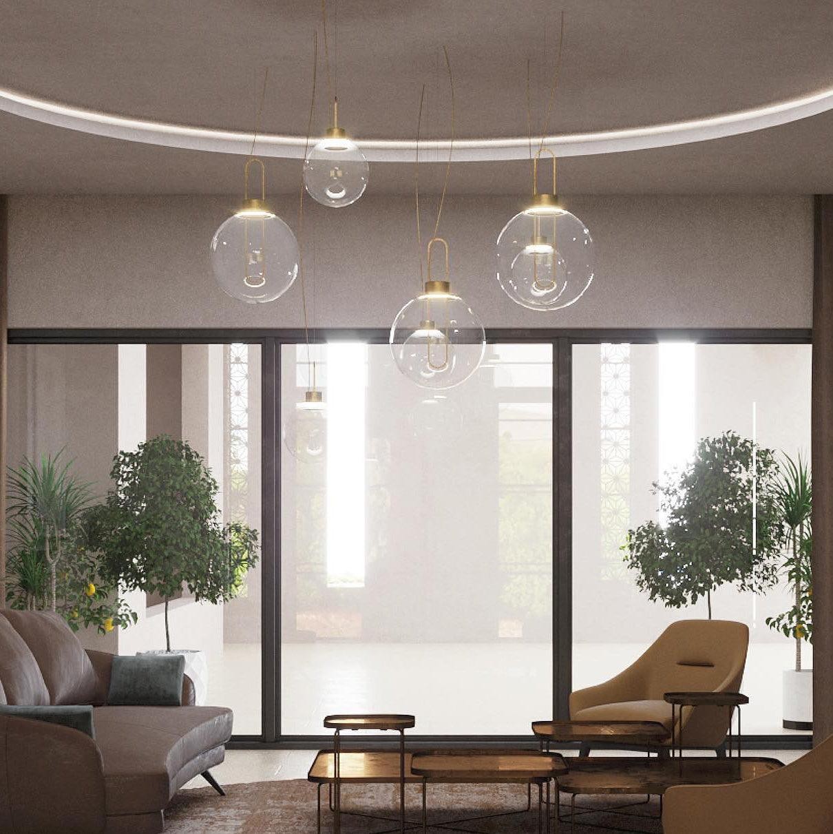Clear Glass Orb Style Pendant Lamp M40