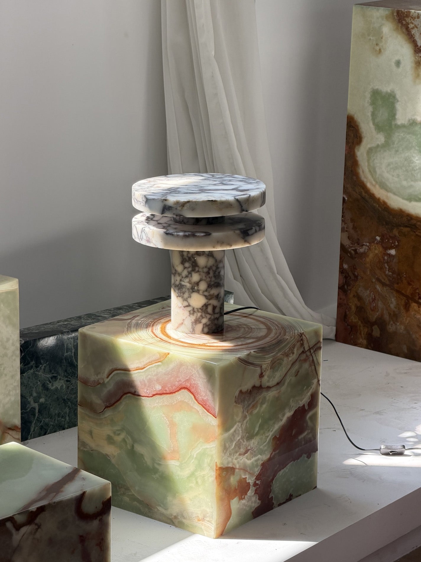 Pillar Marble Table Lamp D567