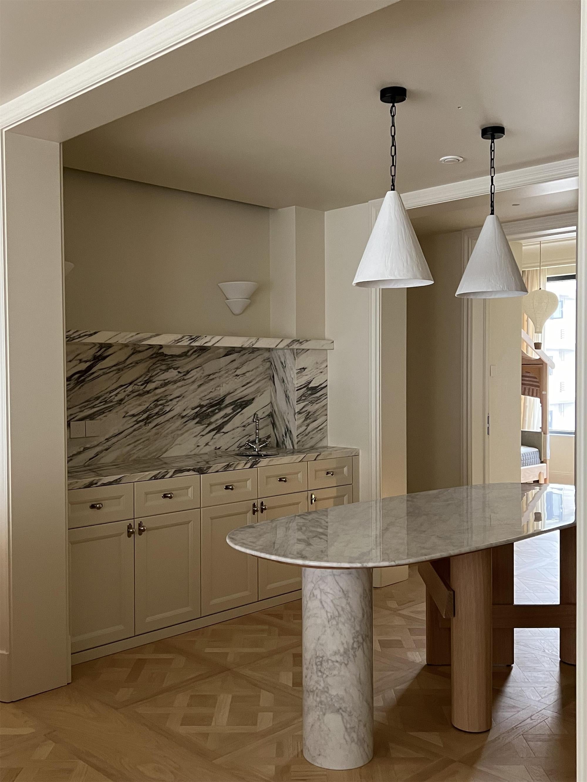 White Plaster Pendant Lamp D641