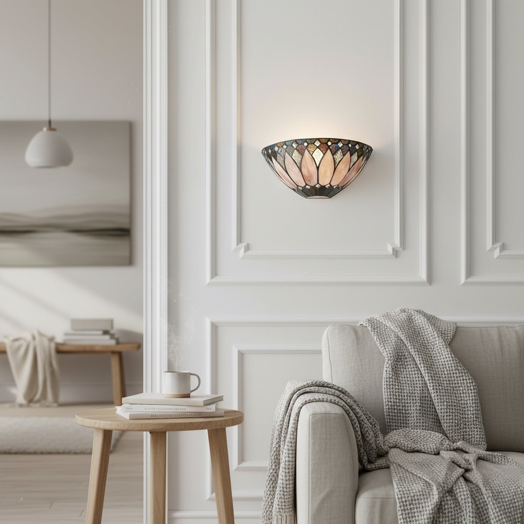 TF Brooklyn Elegant Wall Light - Art Deco Glass Wall Sconce for Living Room or Hallway T639