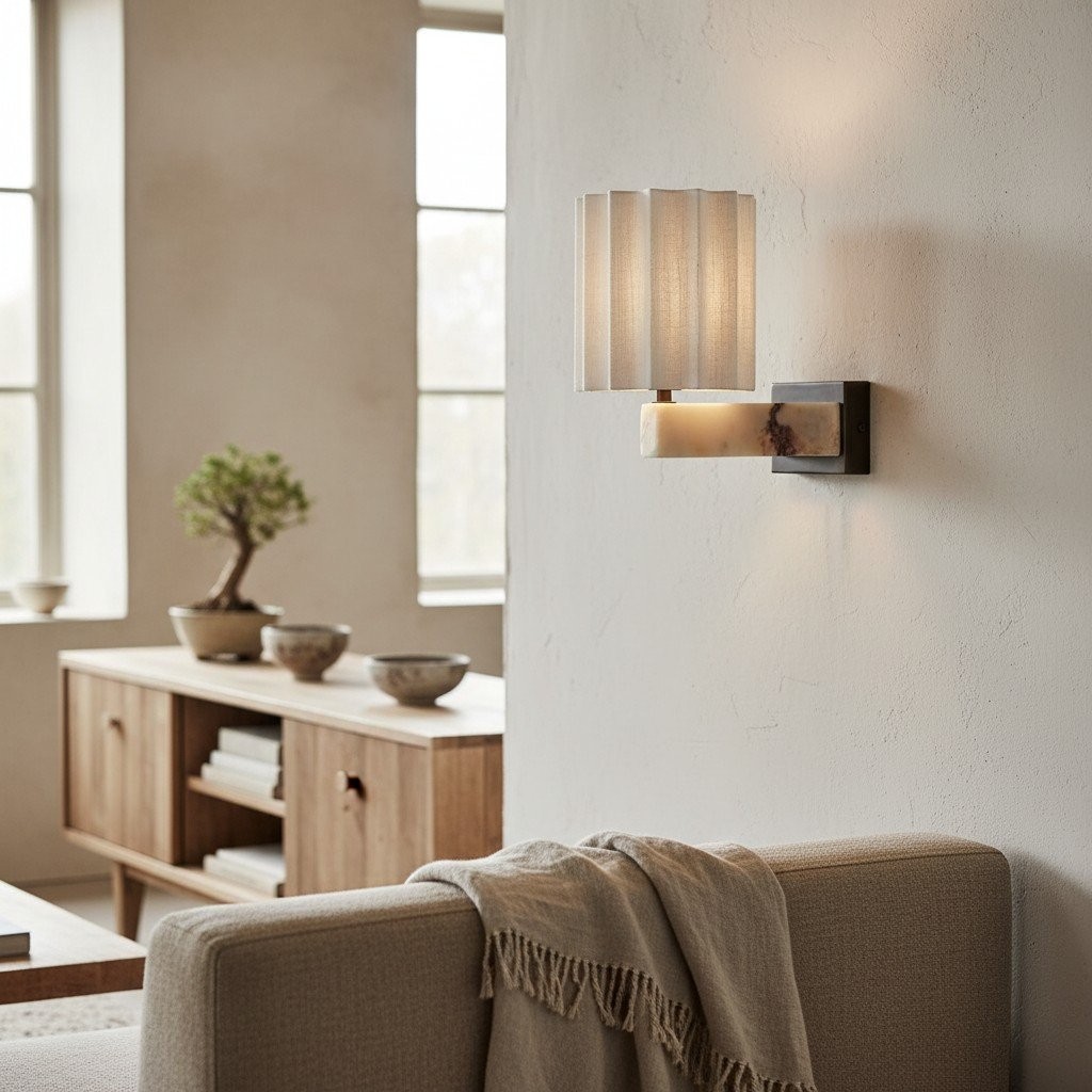 Cavilon Marble Decorative Wall Light - Elegant Linen Form Suitable for Living Room or Hallway T653