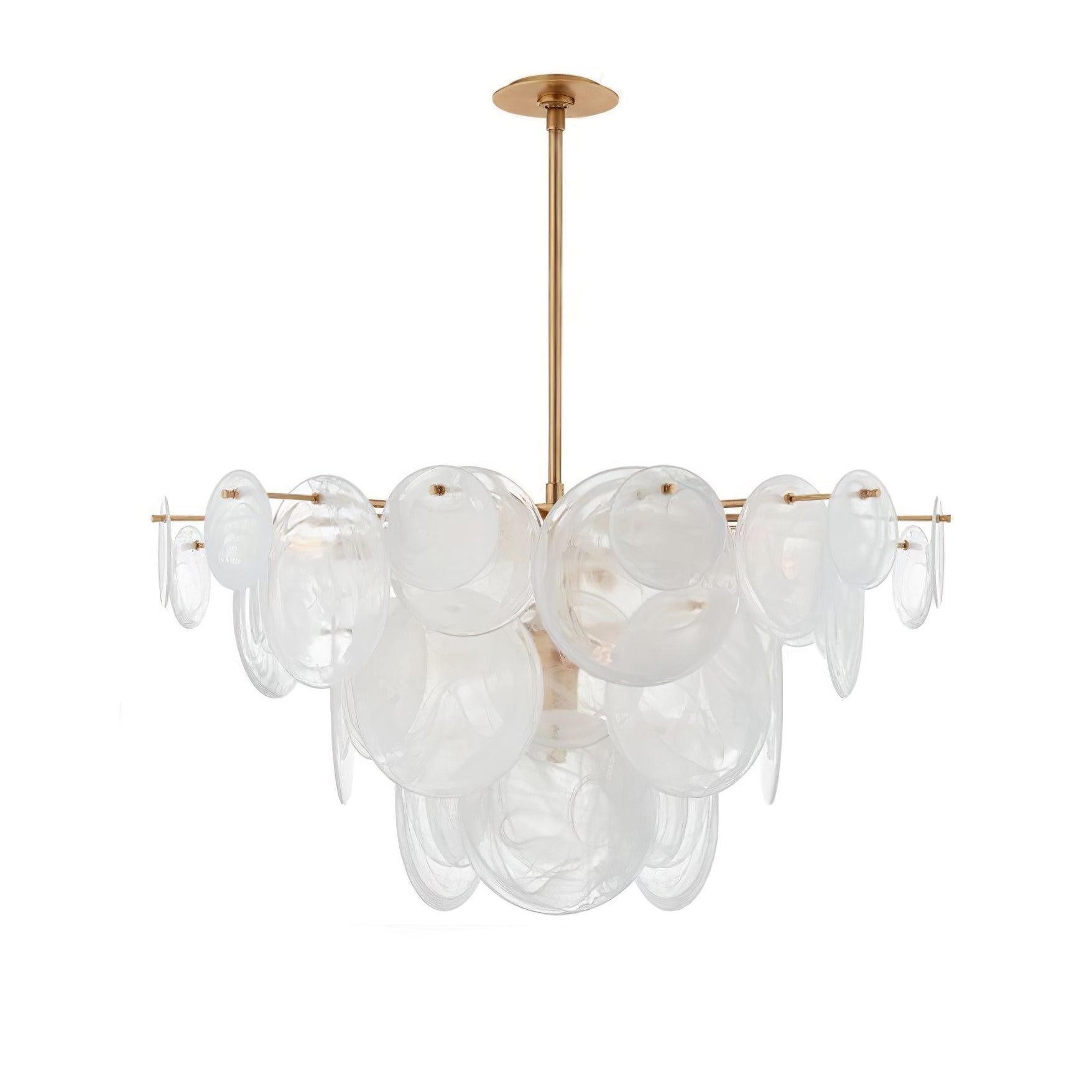 Brass Discs Cascading Chandelier M573