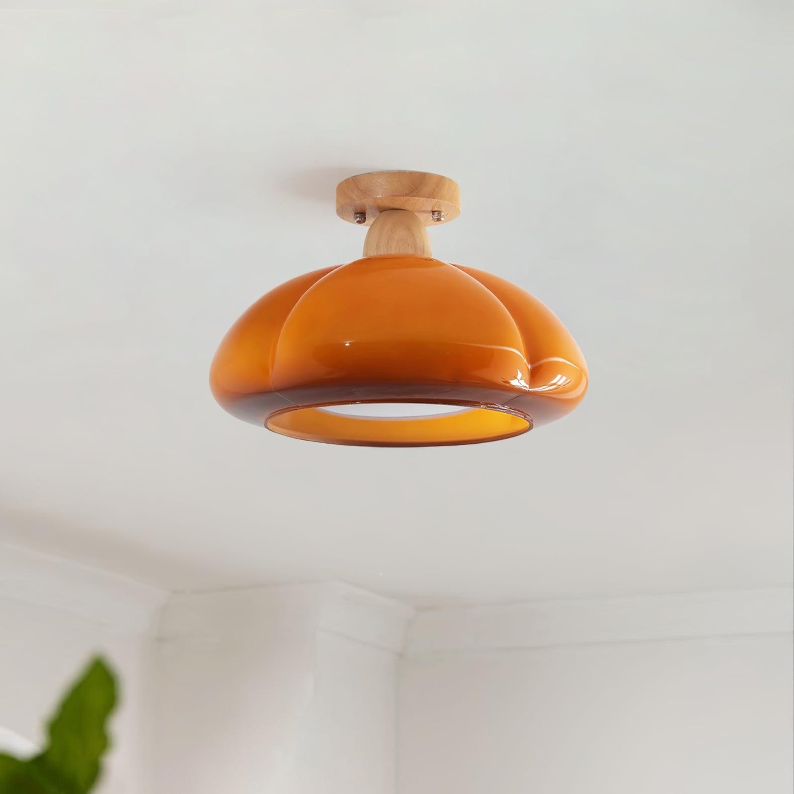 Pumpkin Glass Pendant Light For Kitchen M273