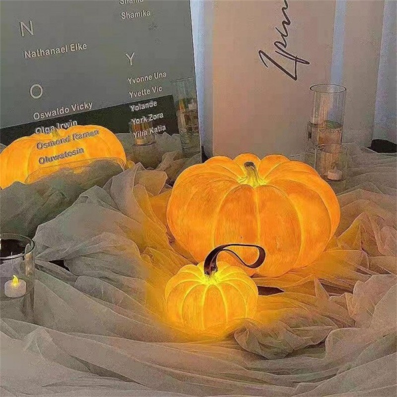 Pumpkin Resin Portable Table Lamp For Halloween Decorations S165