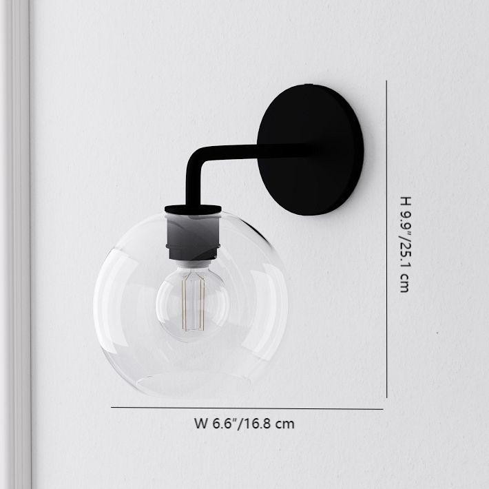 Selvion Artistic Globe Sconce Light - Handcrafted Glass Sculptural Wall Fixture T021