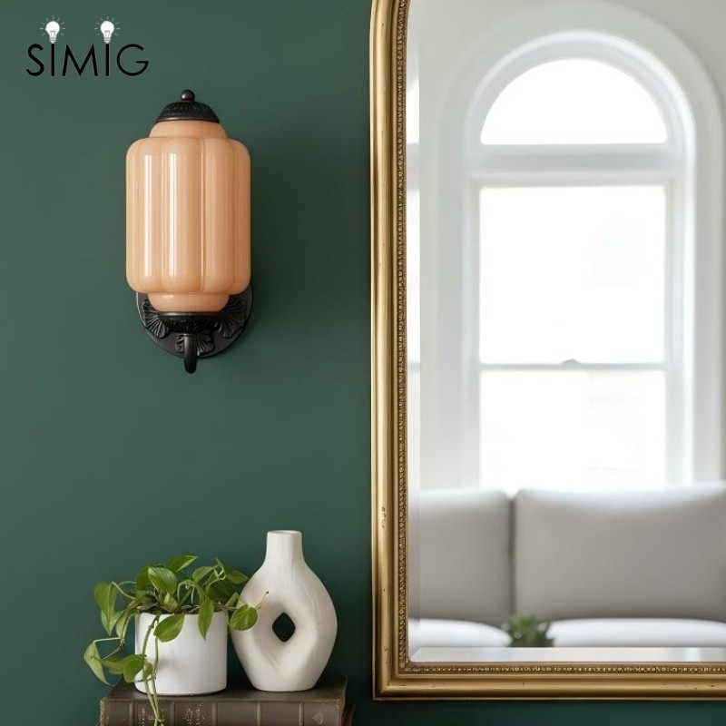 Eloise Vintage Sconce With Milk Glass Shade For Bedroom Or Hallway S194