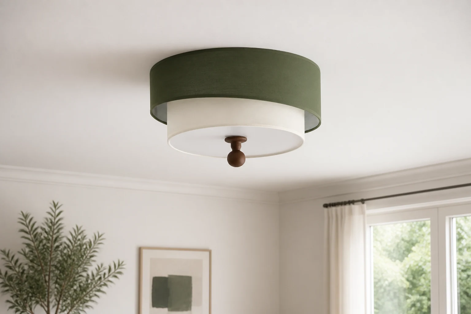 Lampa sufitowa Olten w scenerii spokojnego pokoju lifestylowego