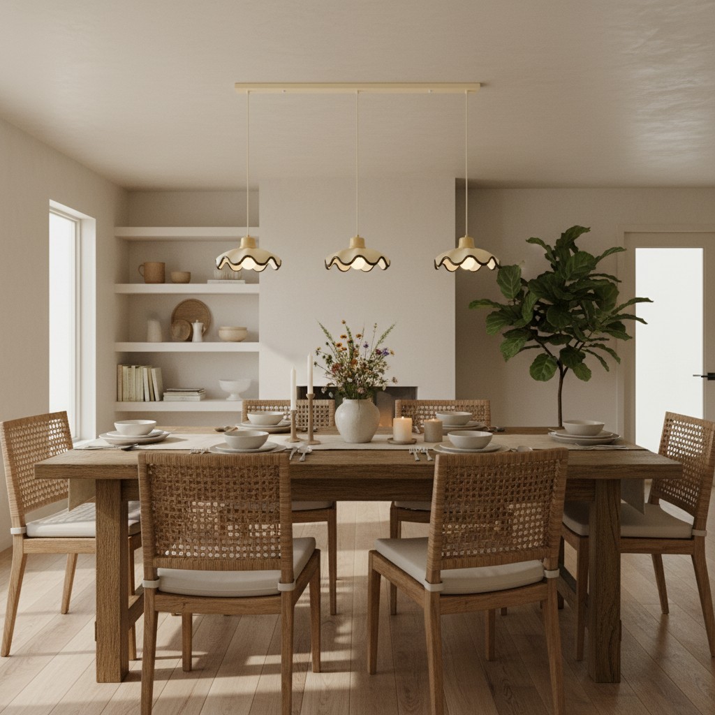 Moliro Scalloped Pendant Light - Modern Wavy Lighting for Dining Room T515
