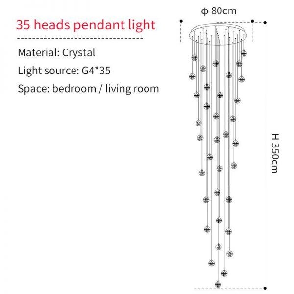 Crystal Ball Pendant Light For Living Room