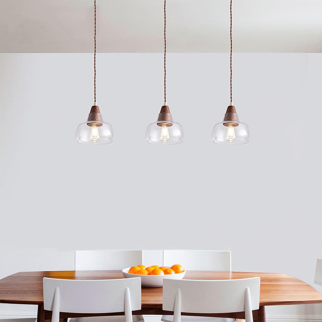 Walnut Glass Pendant Lamp M301