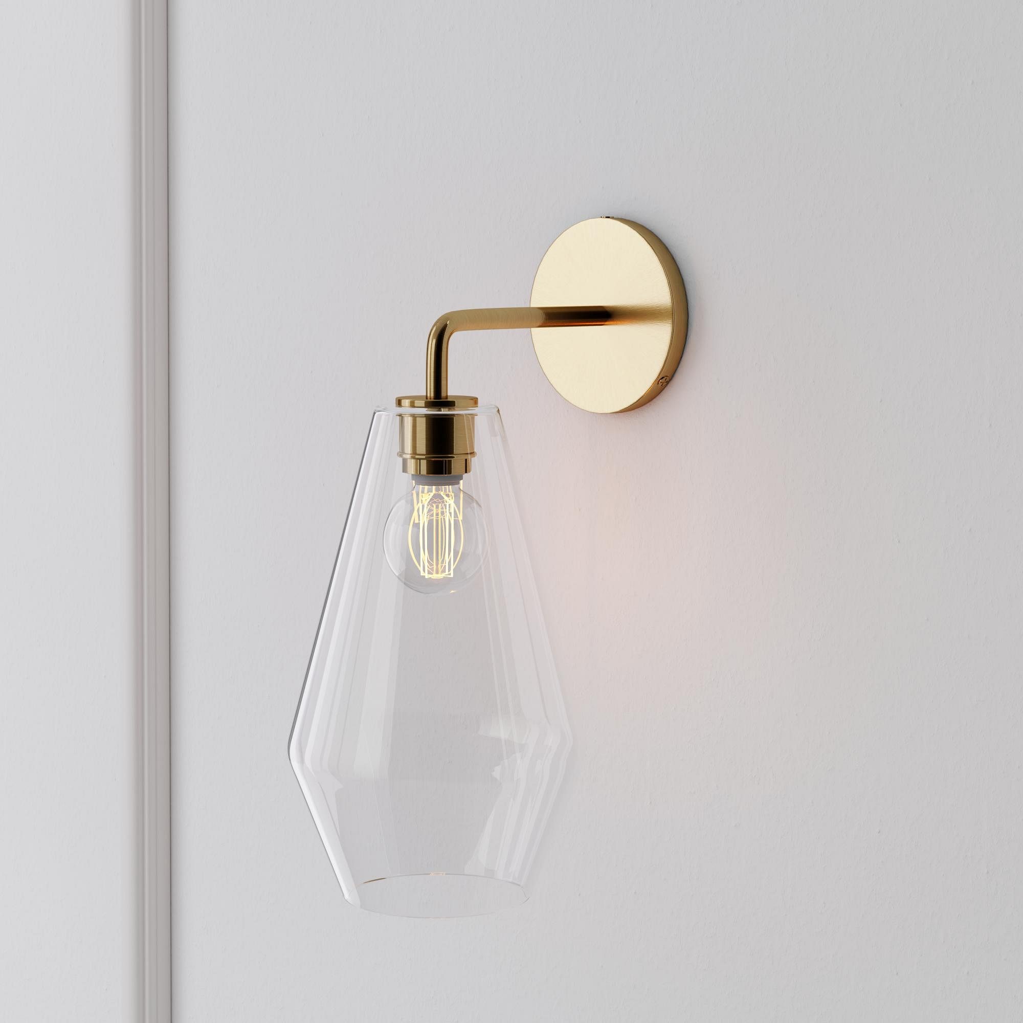 Merin Sculptural Milk Glass Geometric Wall Lamp T241