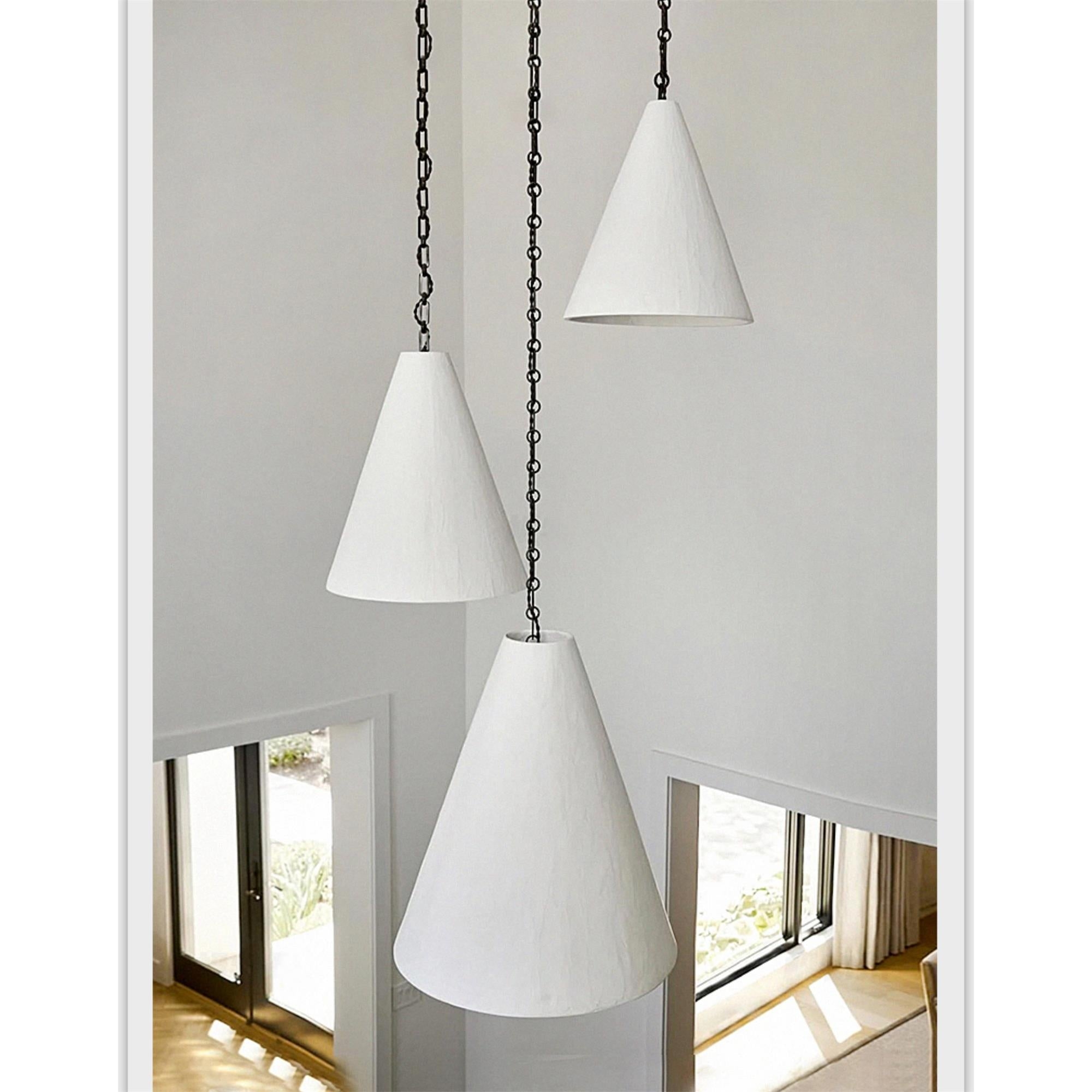 White Plaster Pendant Lamp D641