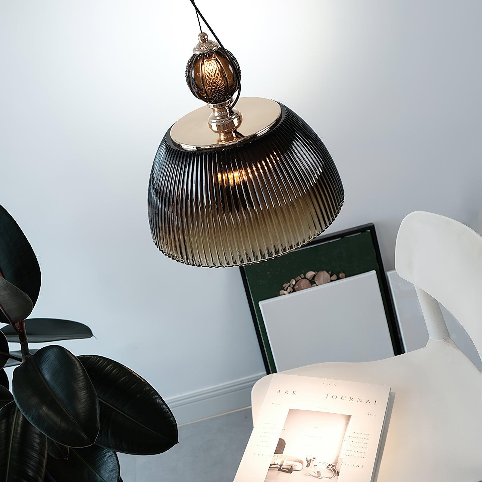 Modern Vintage Gradient Green Glass Shade Single Head Pendant Lamp M466