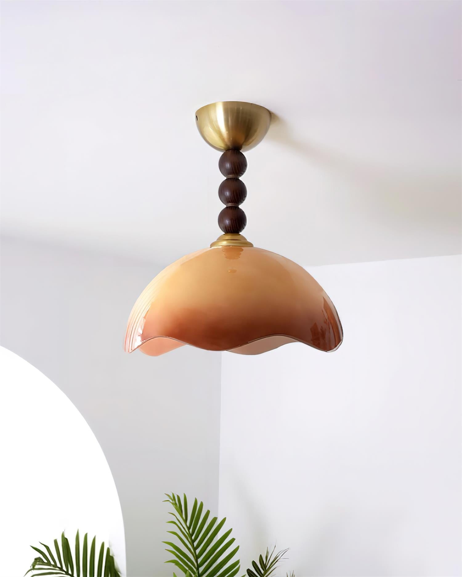 Vintage Cream Eggshell Wave Ceiling Light M183