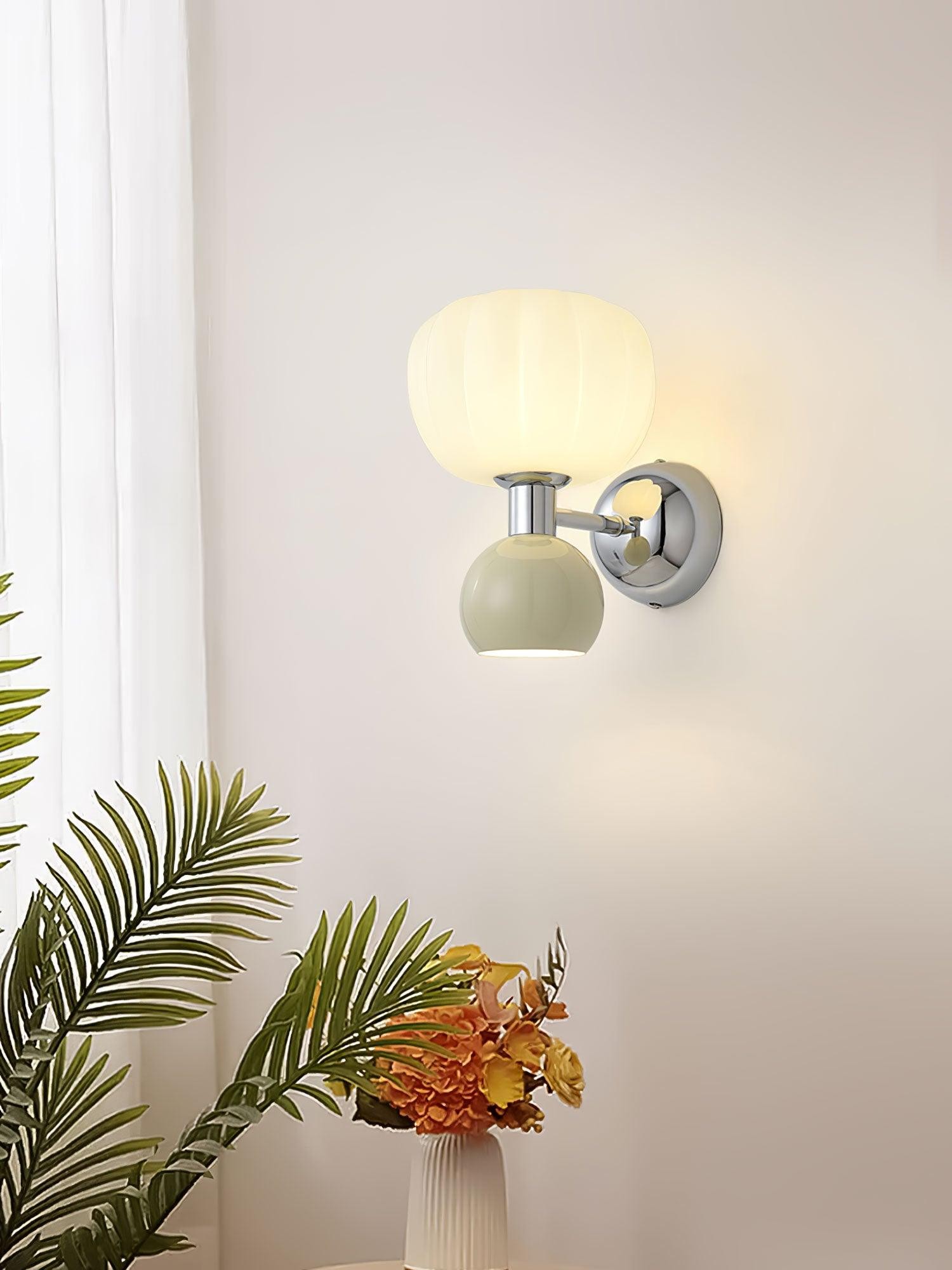 Cream Style Bedroom Bedside Pumpkin Wall Sconce M540