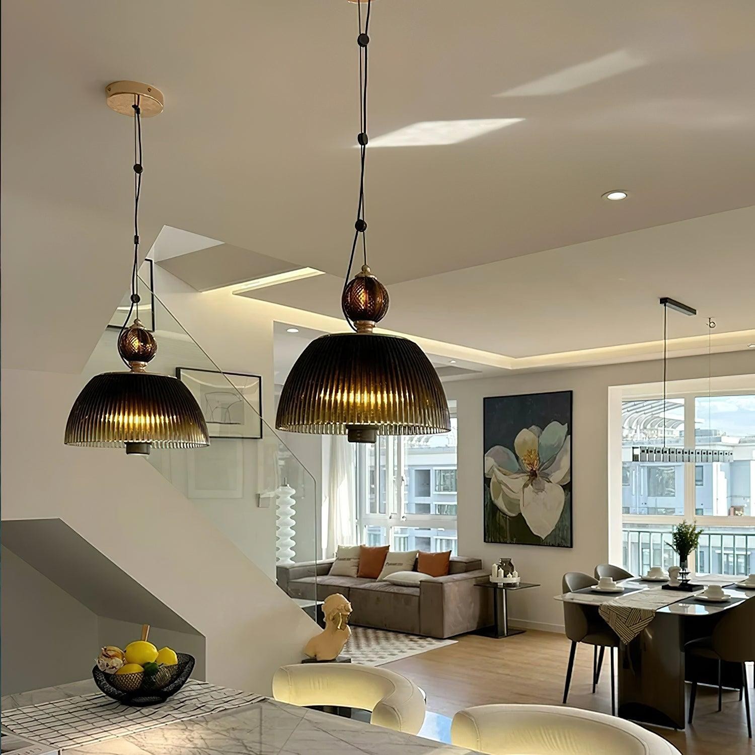 Modern Vintage Gradient Green Glass Shade Single Head Pendant Lamp M466