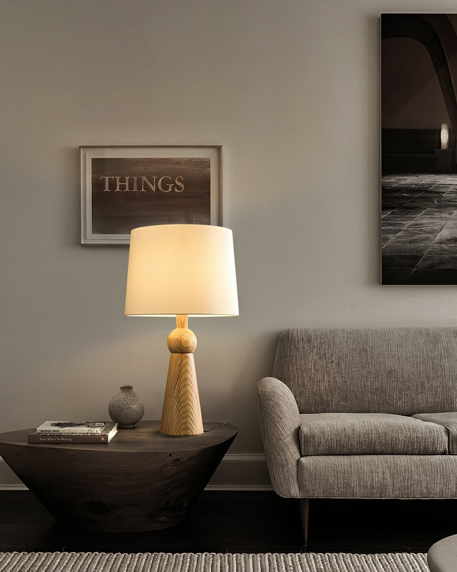 Nordic Retro Solid Wood Fabric Table Lamp M87