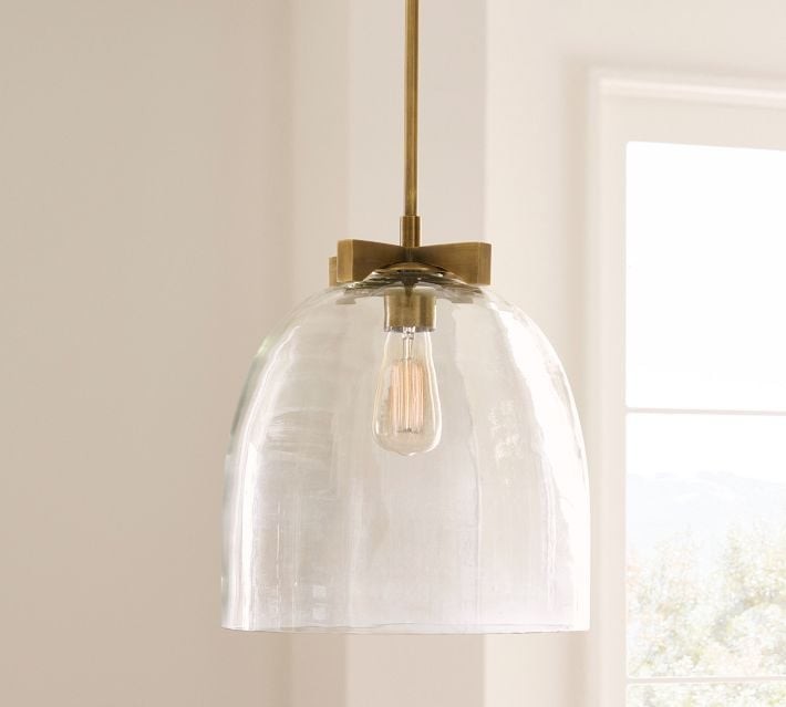 Auria Metal Brass Pendant Lighting - Vintage Finish with Glass Shade T002