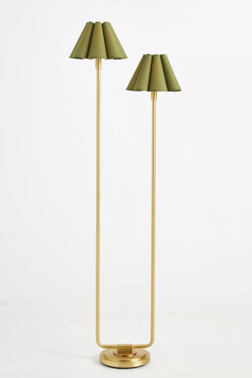Capirise Gold Scalloped Shade Floor Lamp - Contemporary Metal Lighting for Bedroom T058