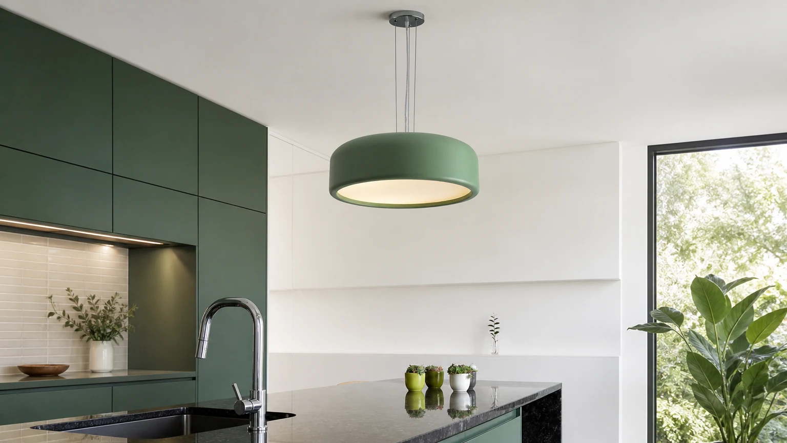 COMBUS Pastel Combination Hanging Lamp in a horizontal room scene