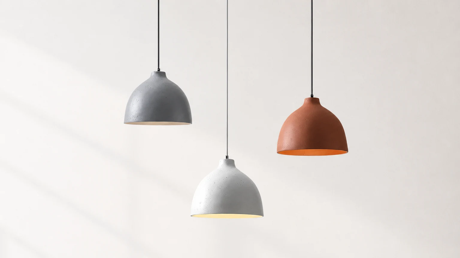 Nowoczesna lampa wisząca LED z misą z żywicy w minimalistycznym wnętrzu
