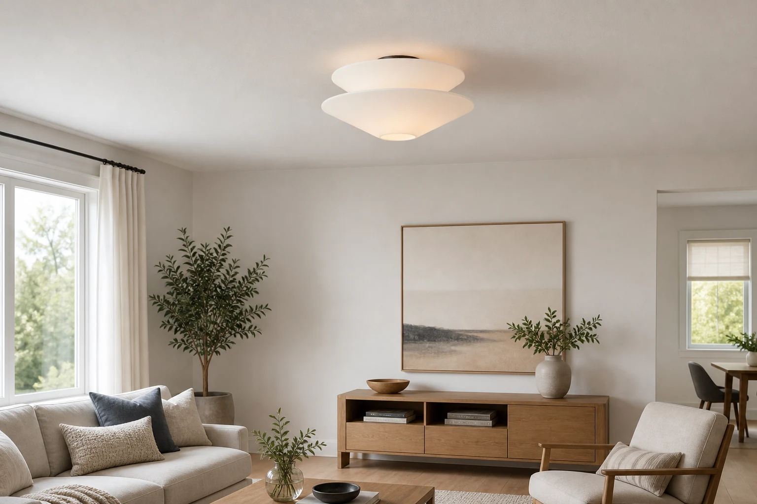 Lampa sufitowa Solivara pokazana w innej scenie domowego życia