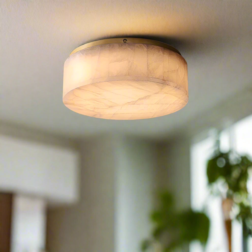 Rivage Alabaster Minimalist Ceiling Light D948
