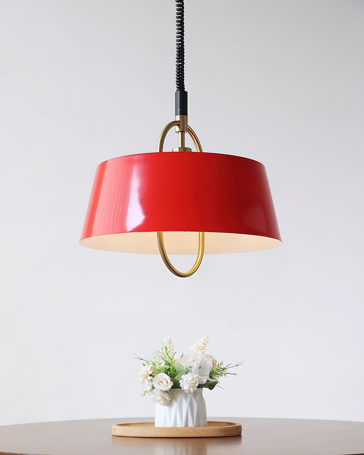 Retro Classic Drum Shaped Retractable Metal Pendant Lamp M409