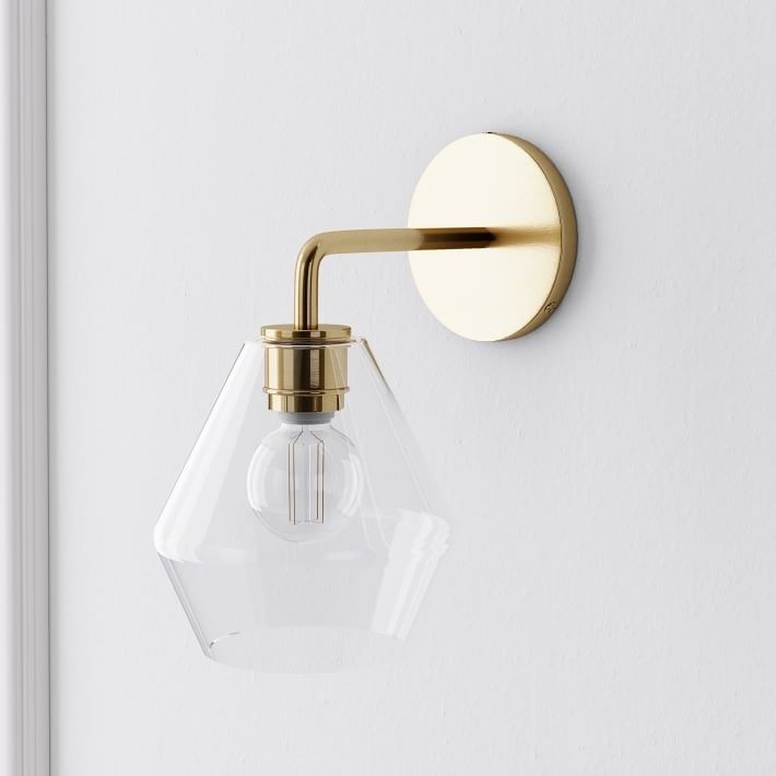 Merin Sculptural Milk Glass Geometric Wall Lamp T241