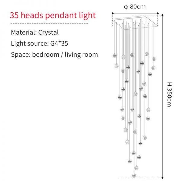 Crystal Ball Pendant Light For Living Room