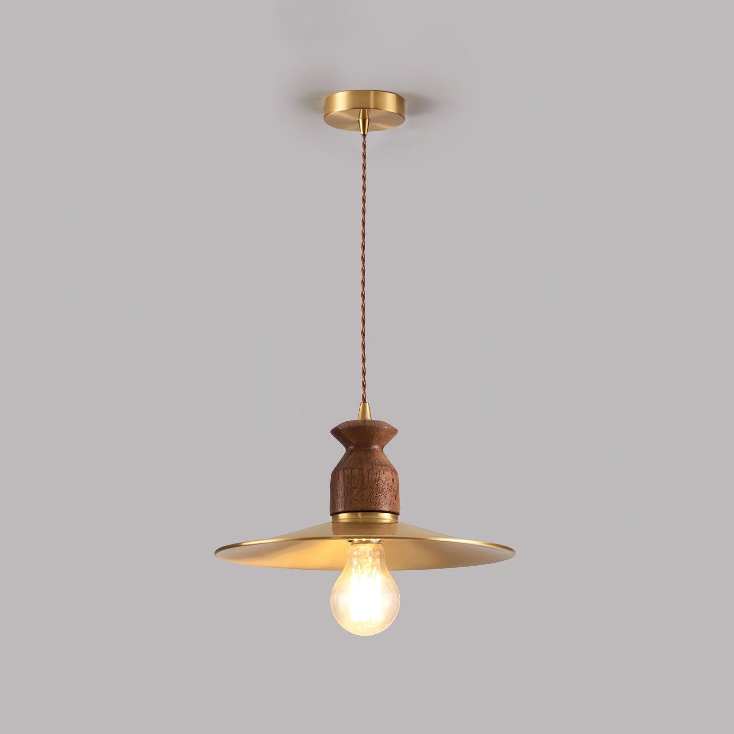 Round Brass Metal Badge Gold Pendant Lamp M84
