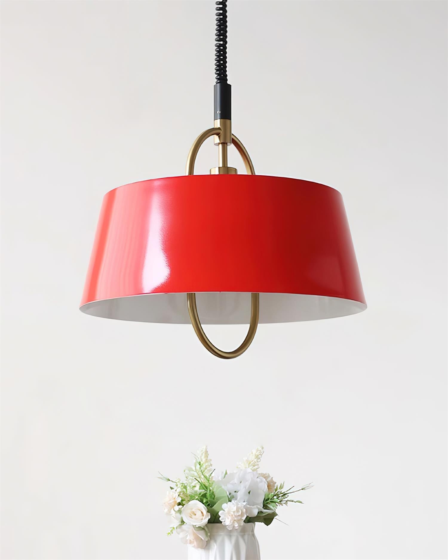 Retro Classic Drum Shaped Retractable Metal Pendant Lamp M409
