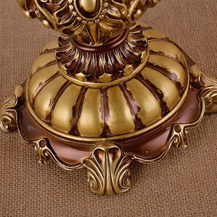 Pastoral Flower Lampshade Carved Table Lamp M13