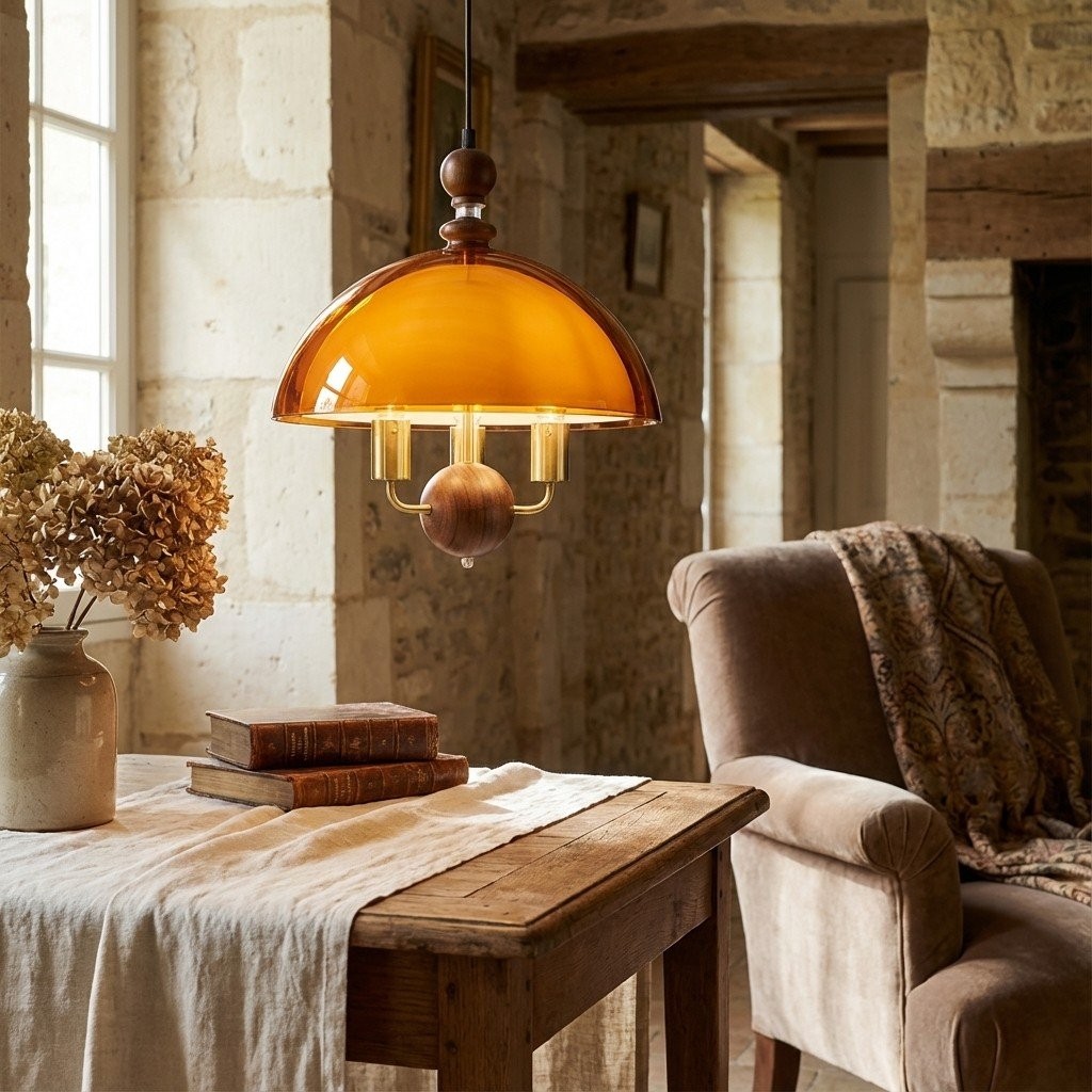 Afterglow Sunset Medieval Pendant Light - French Acrylic Pendant for Dining and Foyer T491