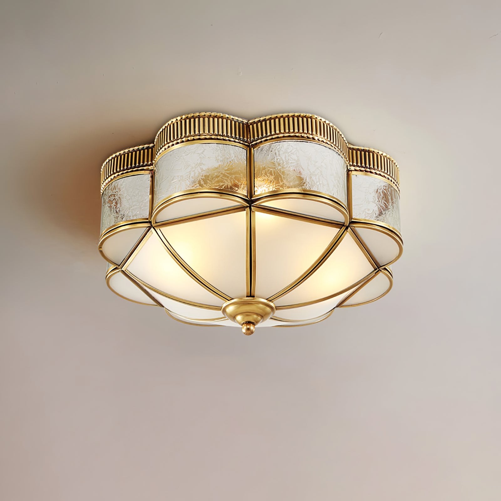 Brass Domed Flush Ceiling Lamp M572
