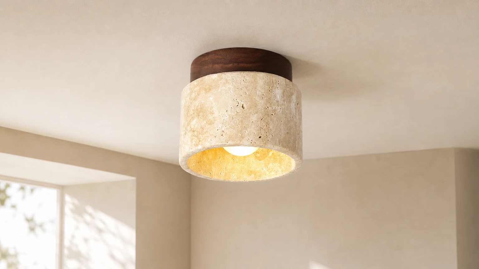Lampa sufitowa Nordic Stone M201 zainstalowana w spokojnym wnętrzu