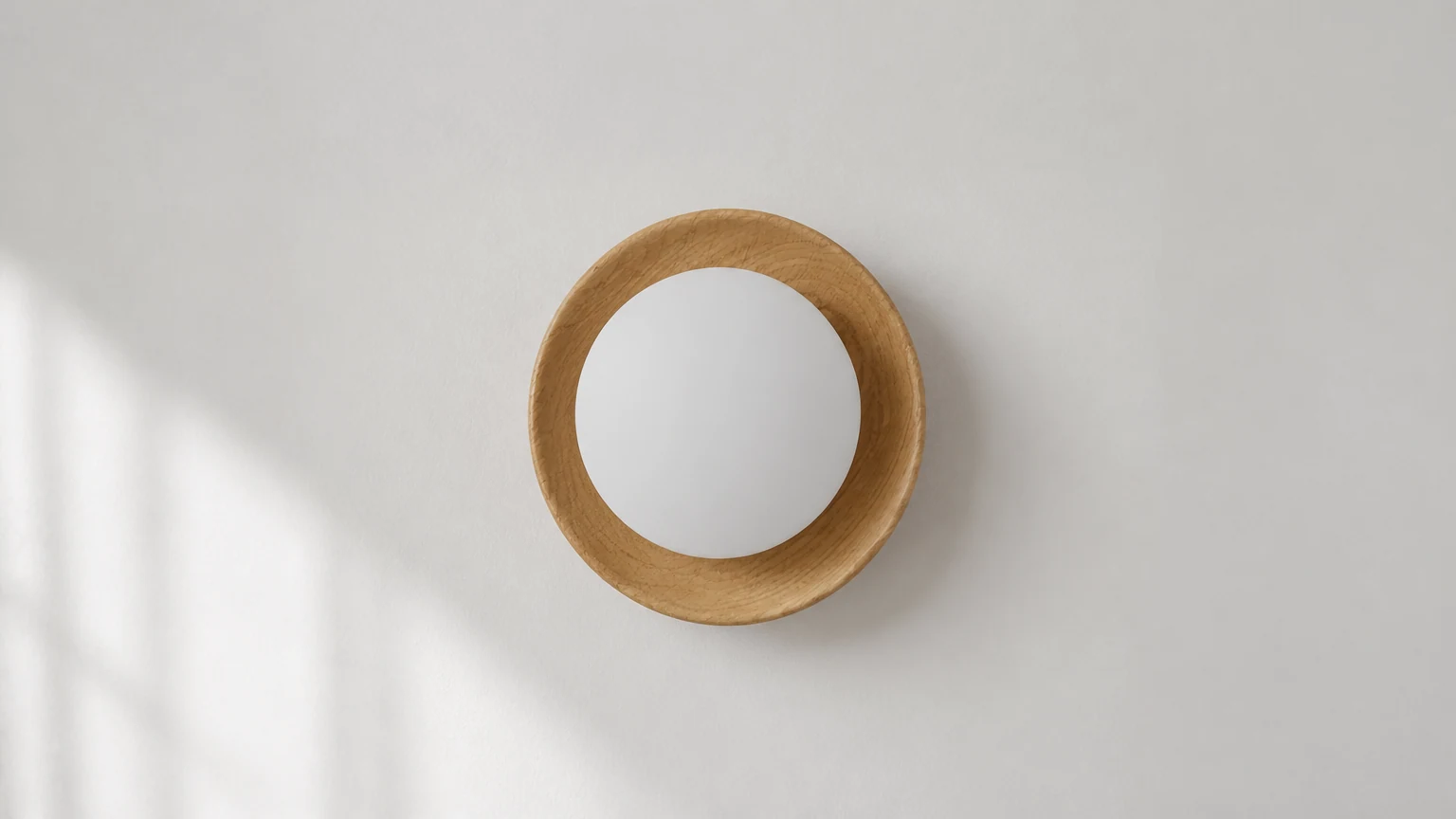 Aplique de pared LED minimalista nórdico de madera natural D780 en un ambiente interior cálido.