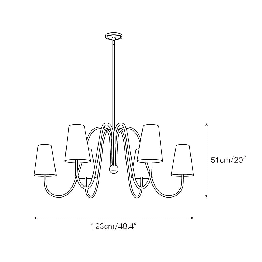 Gianna Curved Chandelier D640