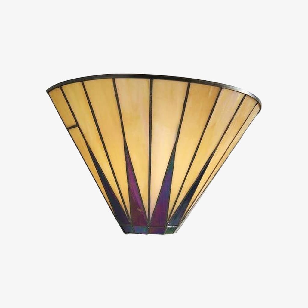 TF Dark Star Art Deco Star Tiffany Wall Sconce - Stained Glass Geometric Light for Hallway and Living Room T638