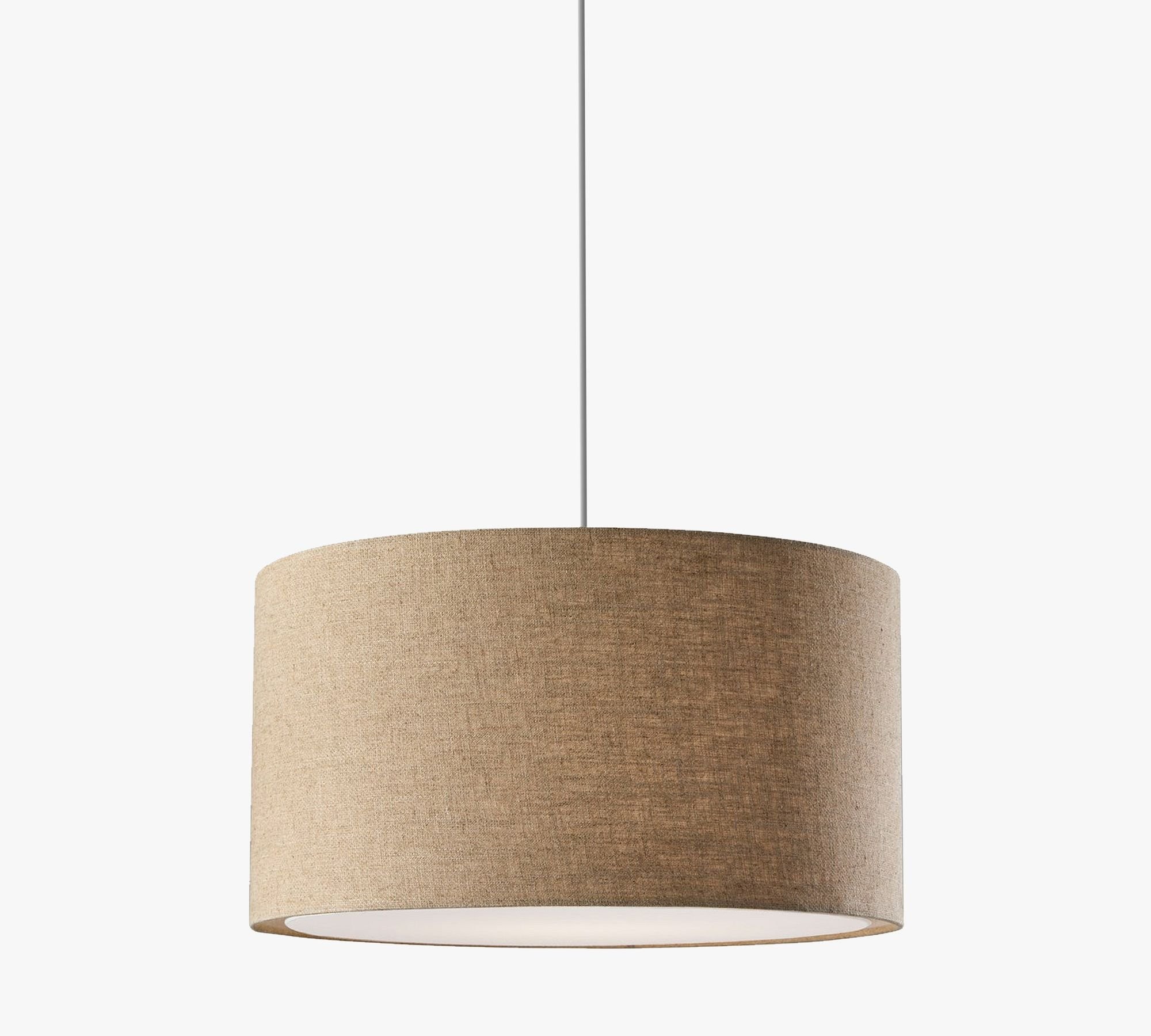Dumora Fabric Drum Shade Pendant Light - Linen Design Hanging Light T274