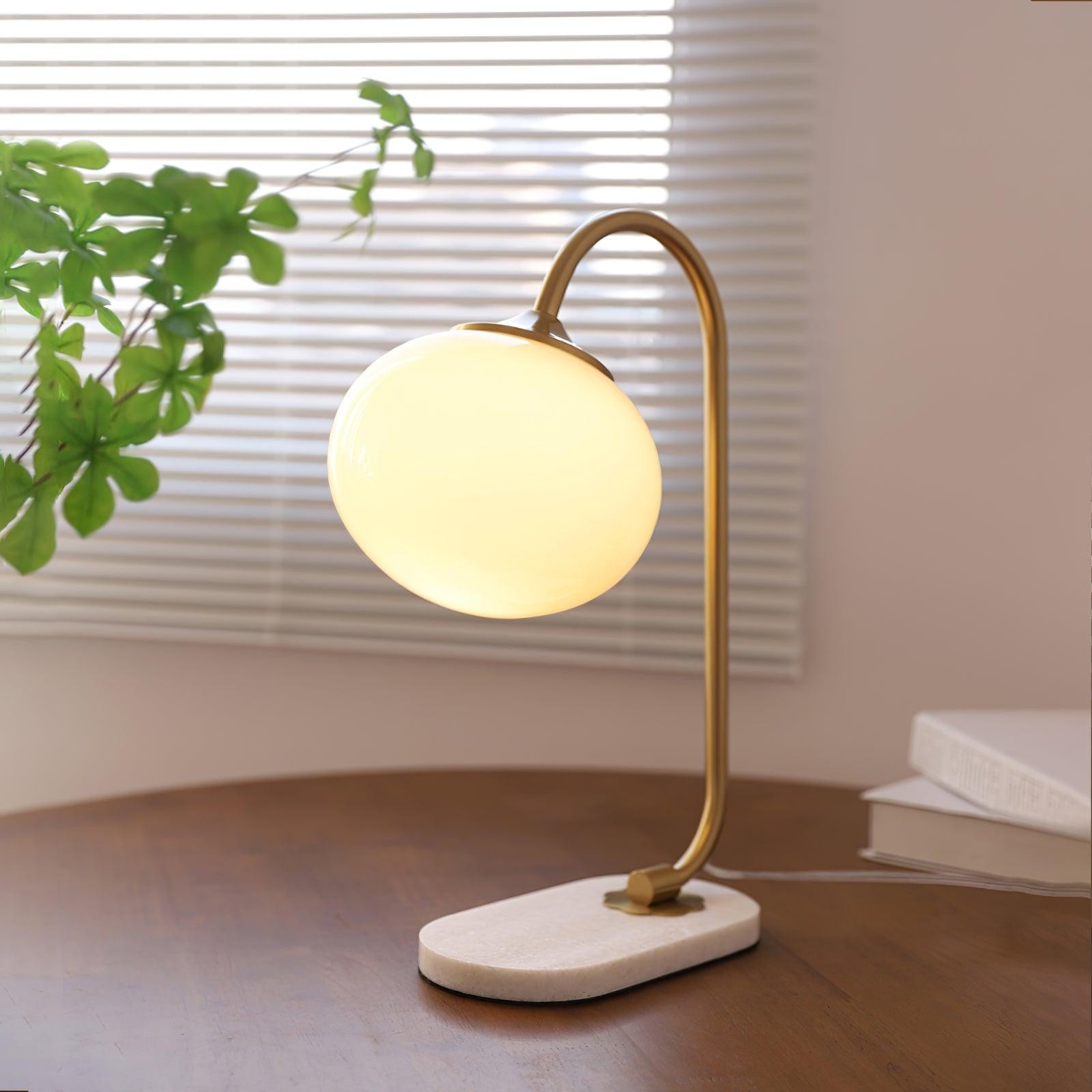 Scandinavian Cream Ball Table Lamp For Living Room M454