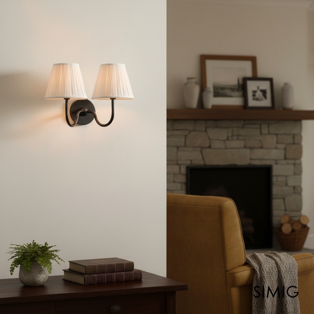 Luvora Modern Pleated Shade Wall Lamp for Bedroom & Living Room T036
