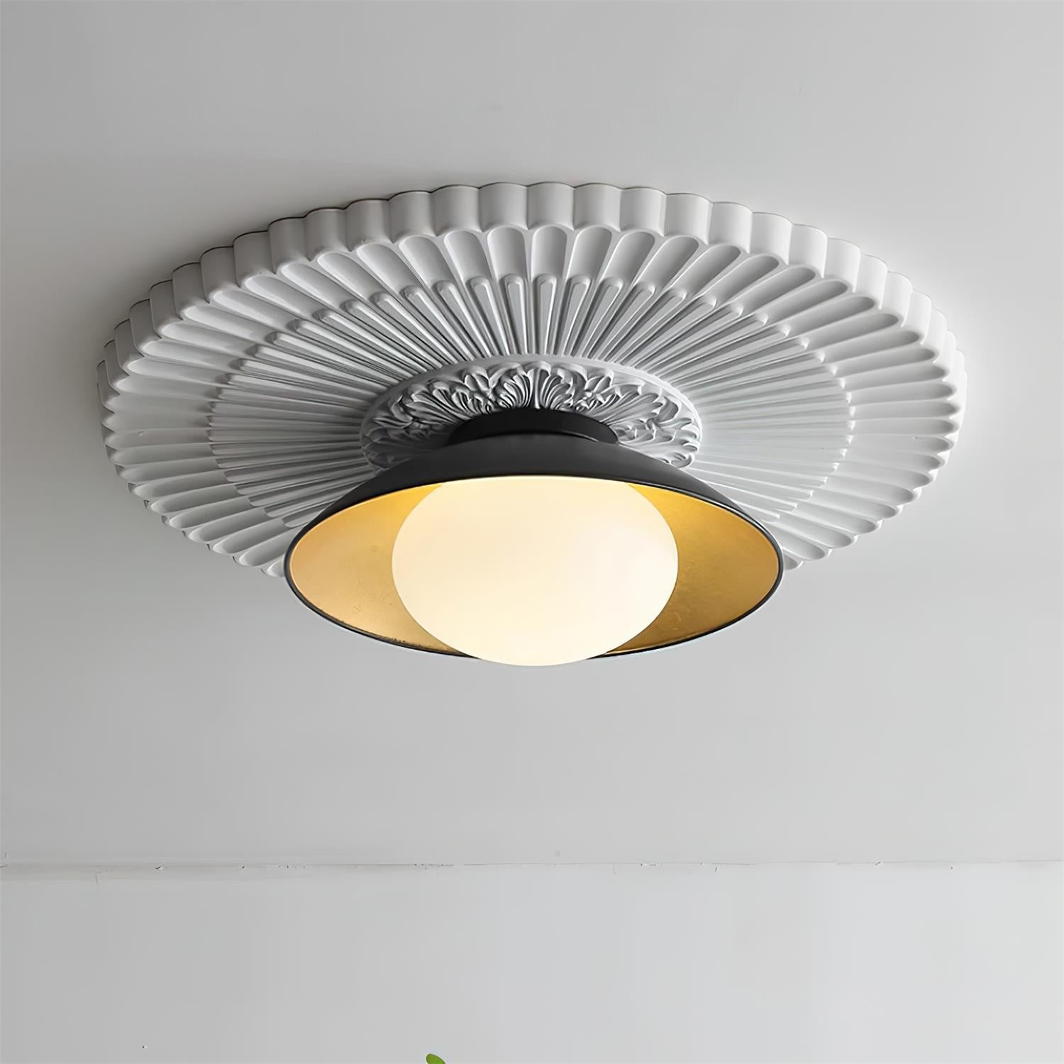 French Retro Flying Saucer Bowl Ceiling Light M236