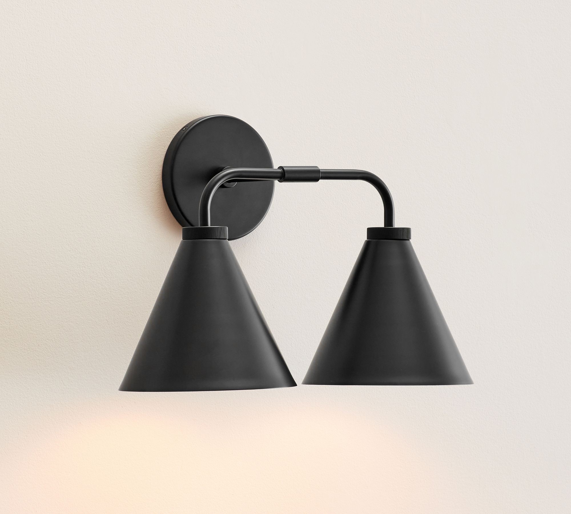 Korvi Iron Tapered Sconce Light - Wall Fixture in Black or Brass T125