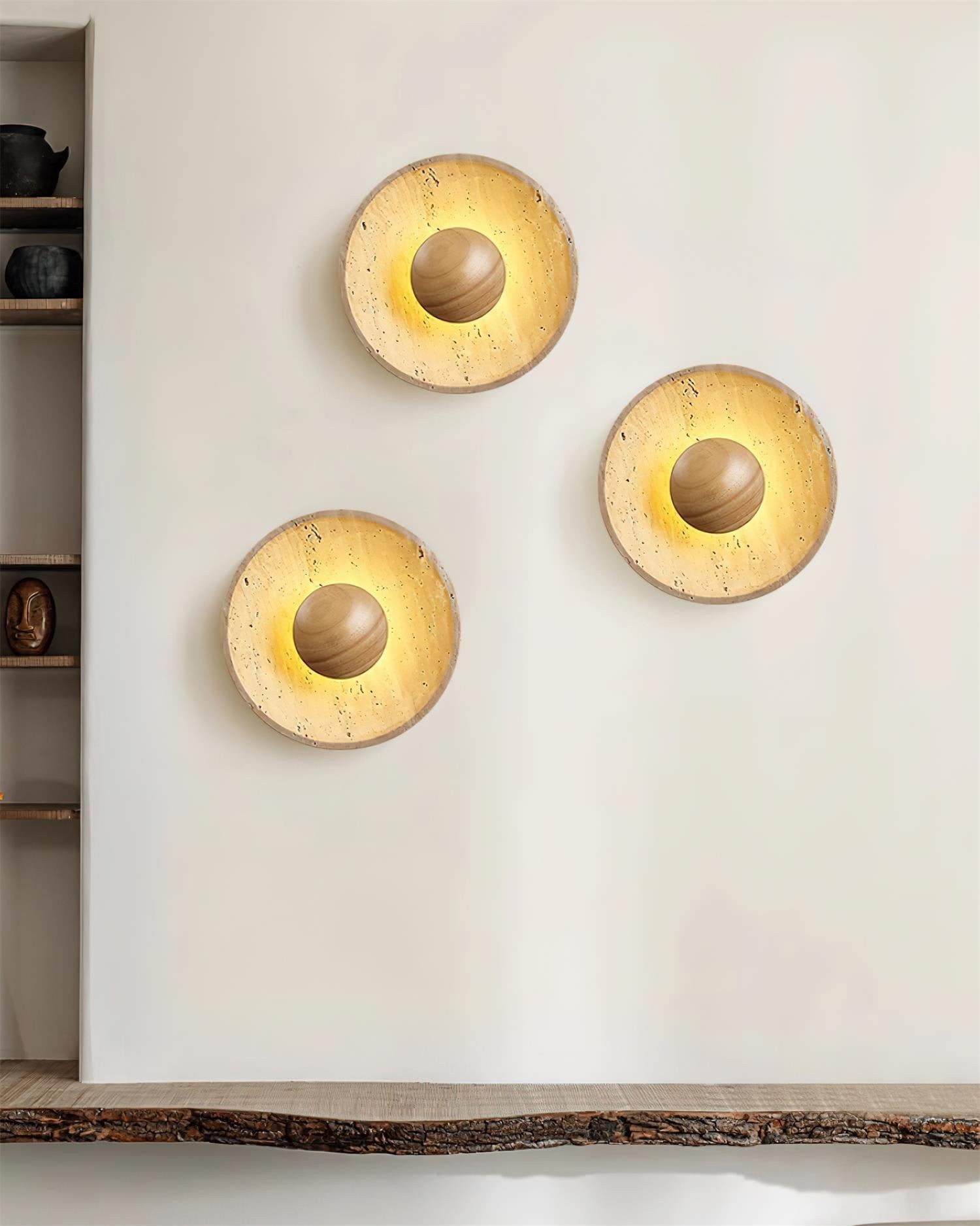 Cream Style Wooden Sphere Wall Lamp M250