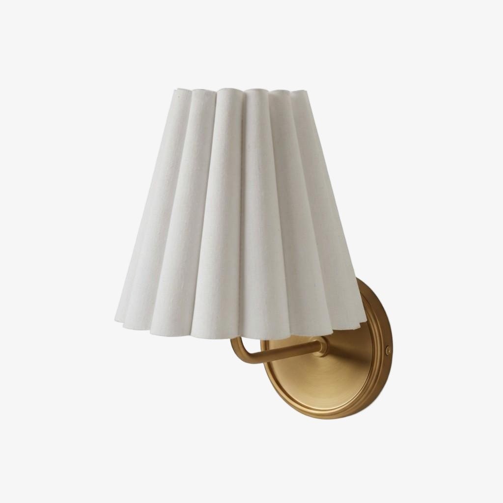 Ruffmeto Fabric Wall Sconce - Featuring Pleated Detailing on a Sculptural Metal Frame for Study T474