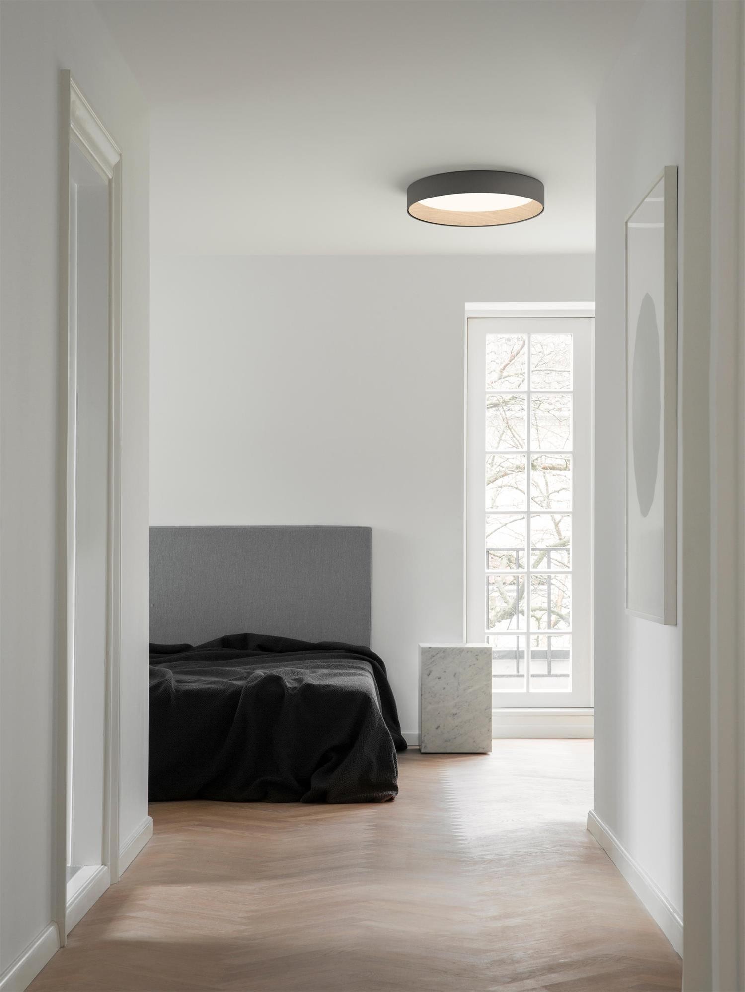 Japanese Minimalist Creative Wood Grain Round LED Ceiling Lamp M427