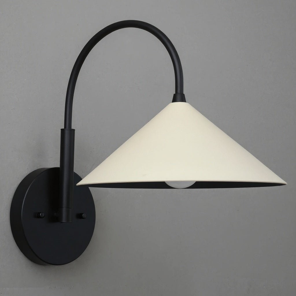 Curva Metal Vintage Wall Sconce - Elegant Cone Shade for Bedrooms T394