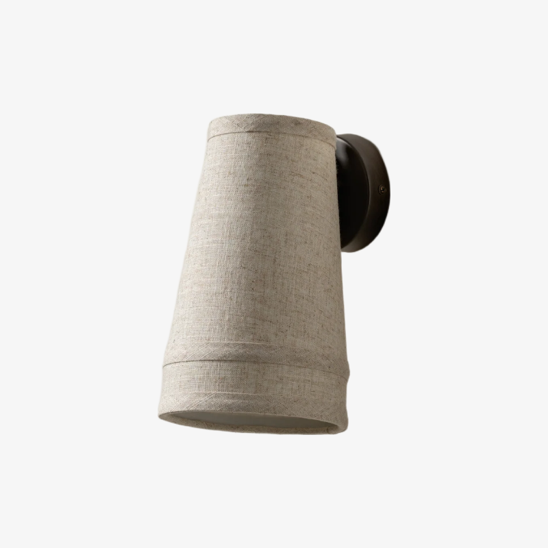 Zalen Textured Linen Bronze Wall Light - Soft Retro Wall Sconce for Reading Nook T652